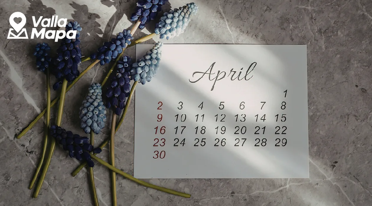 April calendar for planning weather and walking times in Valladolid Yucatan