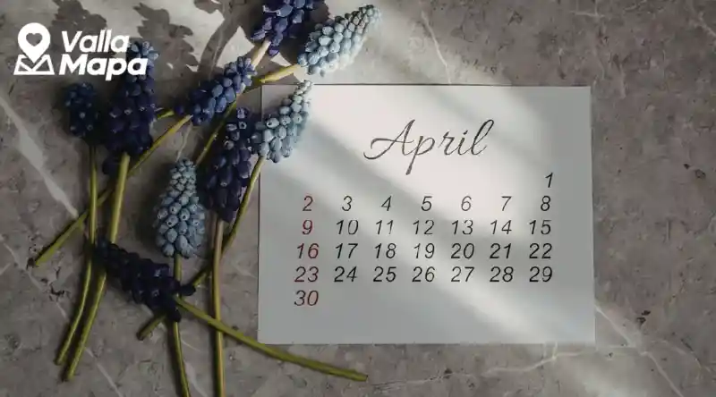 April calendar for planning weather and walking times in Valladolid Yucatan
